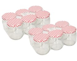 Weckpotten/inmaak jampotten - 12x - glas - 210 ml - metalen schroefdeksel - conservenpotten