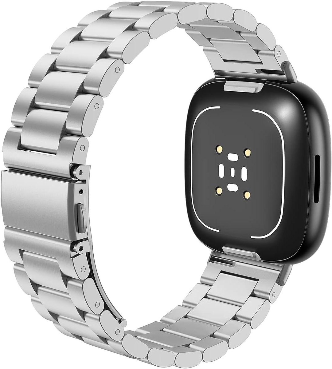Stainless Steel Metal Strap for Fitbit Versa 4/Versa 3/Sense 2 Watches - Silver