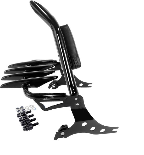 Zwart Plug-in Verstelbare Driver Rugleuning Kit Rider Rugleuning Voor Harley Fatboy Heritage Softail 2007-2017 CV Stijl (Color : A
