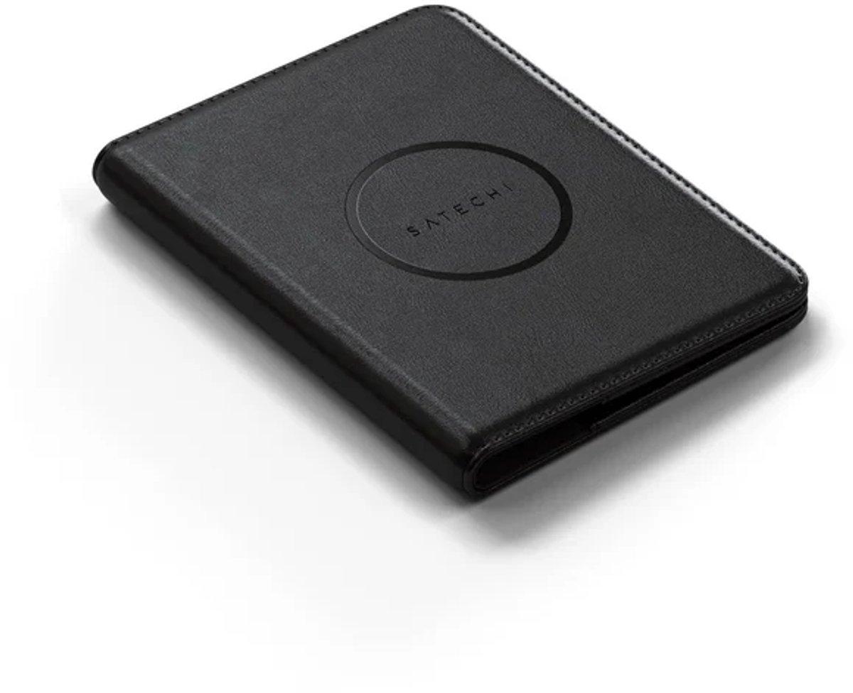 Satechi FindAll Vegan-Lederen Paspoorthoesje met FindMy – Uitgerust met Find My Technologie – Biedt RFID-Bescherming – Mogelijkheid tot Draadloos Opladen - Zwart