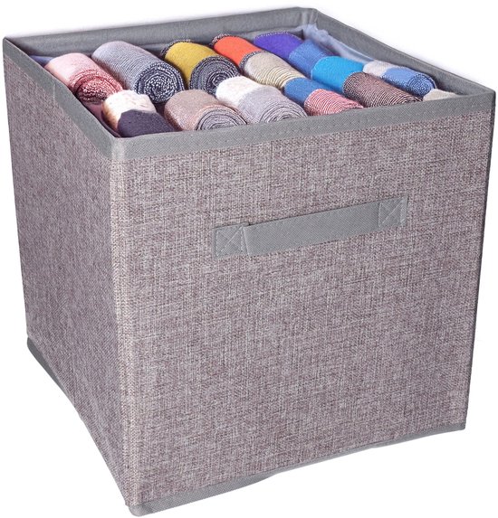 Set de 5x paniers de rangement / débarras gris anthracite 30 x 30 x 30 cm