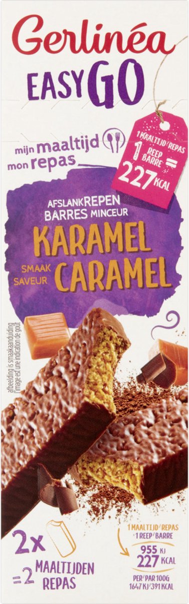 Gerlinea Easy Go Afslank Maaltijdrepen Karamel 2x60g op Prijzenvolger.com