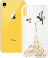 Epoxy Angel Pattern Soft Case voor iPhone XR 6.1 inch (goud)