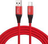 1,8 m nylon gevlochten kabel USB naar Type-C Data Sync-oplaadkabel met 110 koperen draden, ondersteuning voor snelladen, voor Galaxy, Huawei, Xiaomi, LG, HTC en andere slimme telef