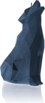 Jeans kleur gelakte figuurkaars, design: Wolf Hoogte 18 cm (35 uur)