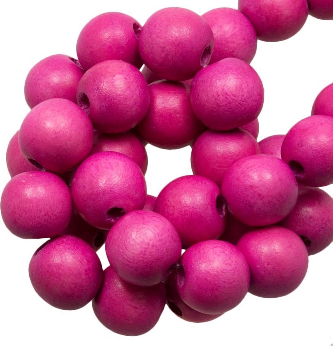 Houten Kralen Vintage Look (10 mm) Pink Extreme (80 stuks)