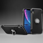 Magnetische 360 ​​graden rotatie ring armor beschermhoes voor iPhone XR (zwart)