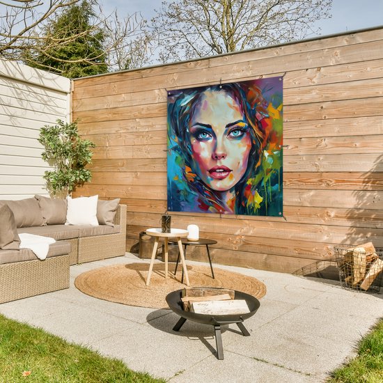 Inkt lijntekeningen tekening - vrouwelijk gezicht portret Poster - Matisse geïnspireerde vrouwen