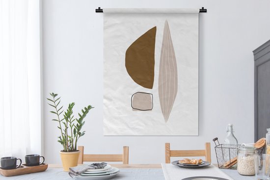 Tapisserie - Toile murale - Abstrait - Formes - Dessin au Line - 90x120 cm - Tapisserie