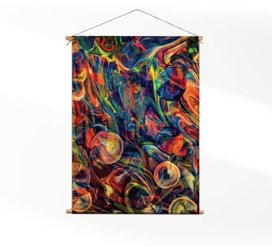 Textielposter Colorfull Art Design L (85 X 60 CM) - Wandkleed - Wanddoek - Wanddecoratie