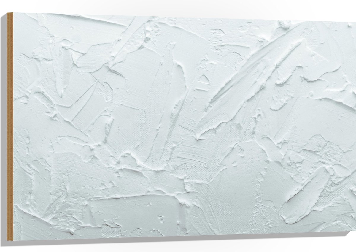 Hout - Textuur van Witte Verf - 105x70 cm - 9 mm dik - Foto op Hout (Met Ophangsysteem)