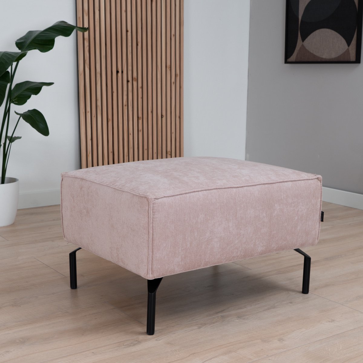 Bronx71® Hocker Kansas stof gemêleerd roze