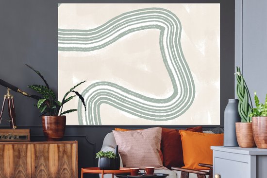 Muurstickers - Sticker Folie - Lijn - Abstract - Design - 160x120 cm - Plakfolie - Muurstickers Kinderkamer - Zelfklevend Behang XXL - Zelfklevend behangpapier - Stickerfolie