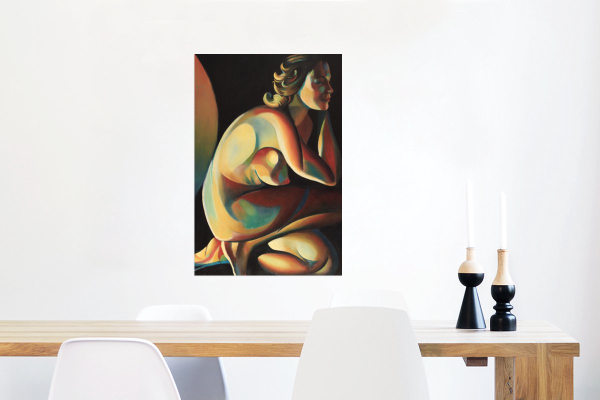 Poster Vrouw - Portret - Kunst - Abstract - 40x60 cm