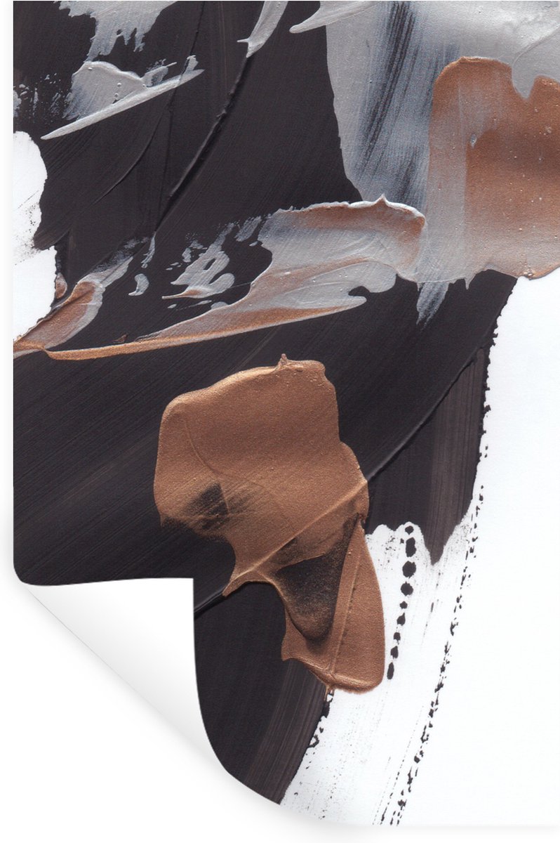 Muurstickers - Sticker Folie - Abstract - Verf - Goud - 60x90 cm - Plakfolie - Muursticker