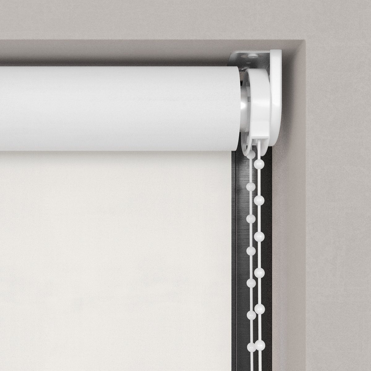 Dutchblinds Rolgordijn - verduisterend - Off White - 240x190cm - Raamdecoratie op maat