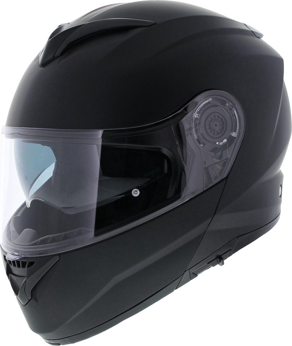 Vito Furio Systeemhelm - Motorhelm & Scooterhelm - Mat Zwart - Maat S