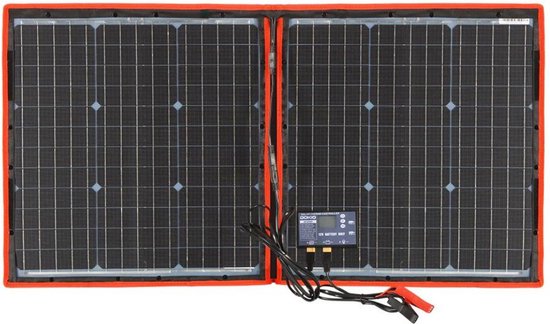 Topunive Zonnepaneel, opvouwbaar, 100 W, 18 V, bifaciaal zonnepaneel voor draagbaar powerstation, zonnegenerator, camping, noodgevallen, outdoor, tuin, balkon, watts, 100