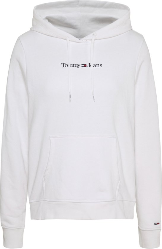 Tommy Jeans - Sweats à capuche à capuche pour femme Reg Serif Linear Hoodie - Wit - Taille XL