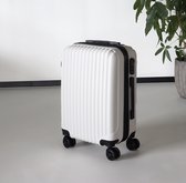 Handbagage koffer 55cm wit 4 wielen trolley met pin slot reiskoffer