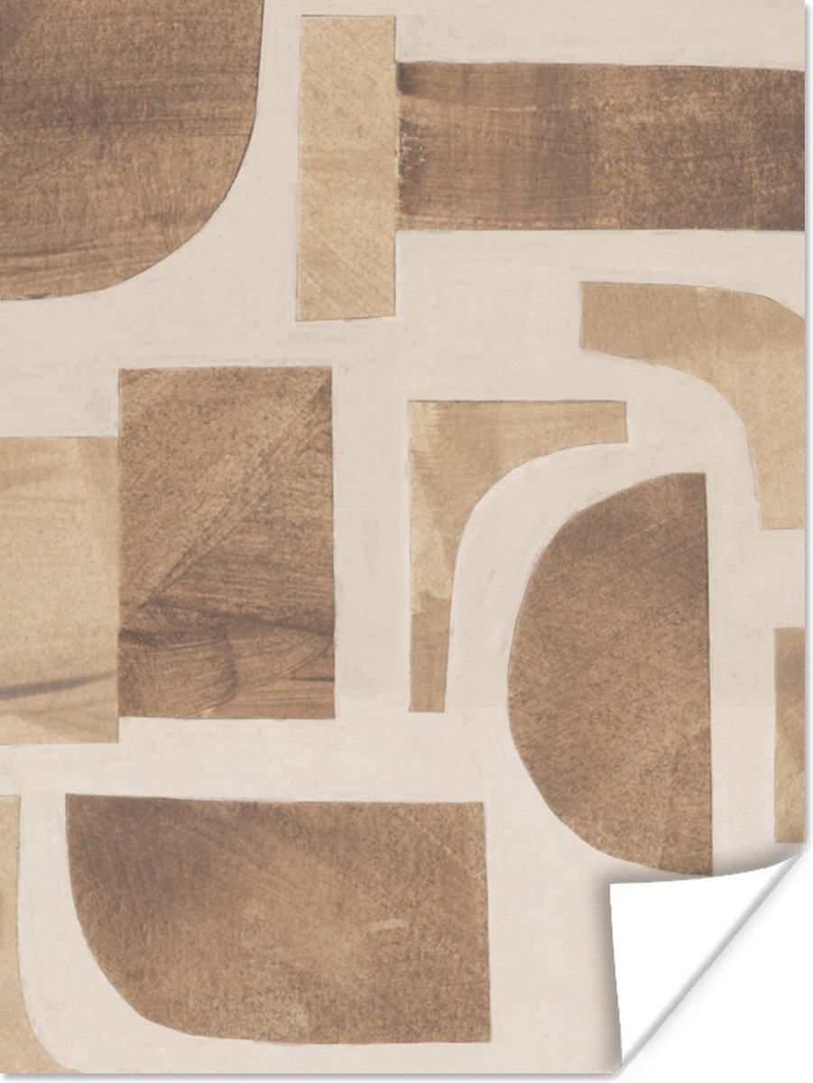 Poster Vormen - Abstract - Puzzel - Hout - 30x40 cm