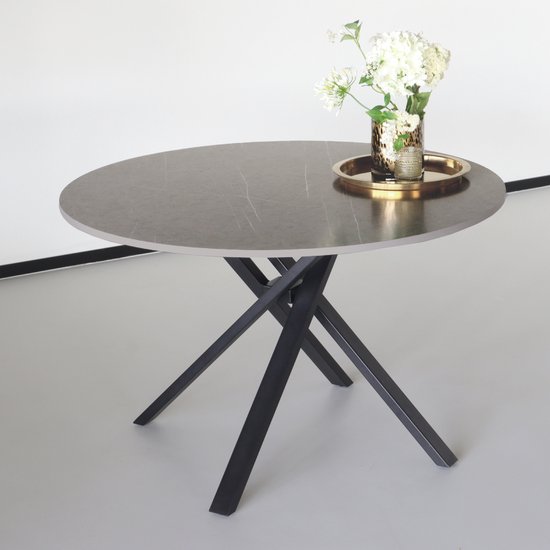 Eettafel rond Ronsi grijs 120cm ronde tafel - Lizzely Garden & Living
