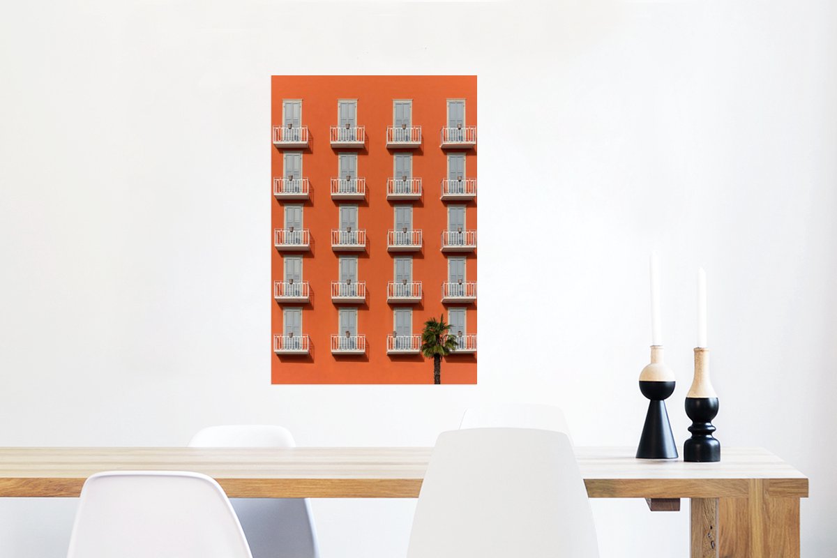 Deur - Balkon - Architectuur - Palmboom - Oranje