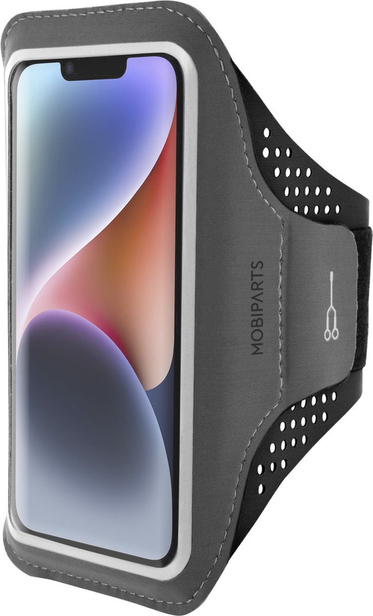 Hardloop Sportarmband geschikt voor Apple iPhone 14 - Zwart - Mobiparts