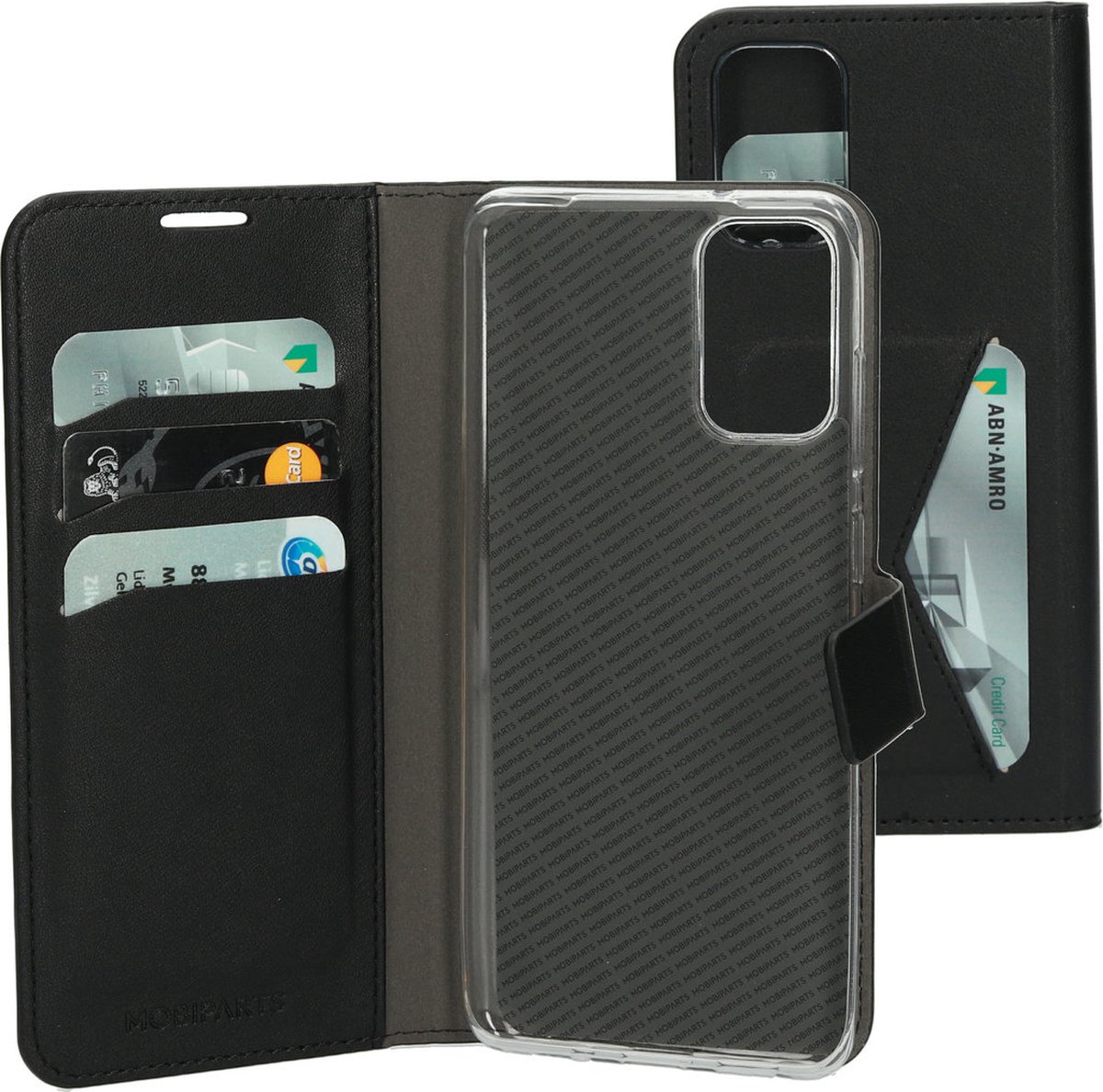 Samsung Galaxy S20 Plus Hoesje - Premium Wallet/Boekhoesje - Eco Leer - Magneet Sluiting - Opberg vakken - Zwart - Mobiparts