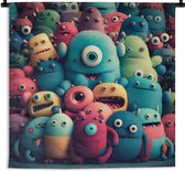 Wandkleed - Wanddoek - Kids - Monster - Regenboog - Design - Meiden - Jongens - 180x180 cm - Wandtapijt