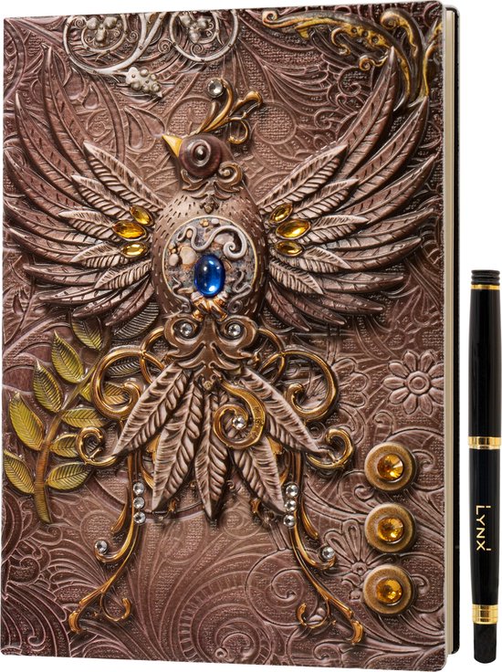 3D Faux-Leather Notebook - Pink Phoenix