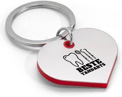 Akyol - beste tandarts sleutelhanger hartvorm - Tandarts - cadeau tandarts - leuk cadeau voor je tandarts om te geven - verjaardag tandarts