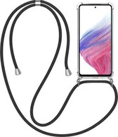 Telefoonhoesje Geschikt voor Samsung Galaxy A53 5G met Koord en Stootrand - TPU Backcover Shockproof met Lanyard - Smartphonica geschikt voor Samsung Galaxy A53 5G