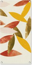Poster de jardin Feuilles - Plantes - Couleurs - Pastel - 40x80 cm - Décoration murale Extérieur - Poster de jardin - Toile de jardin - Poster de clôture - Tableau de jardin