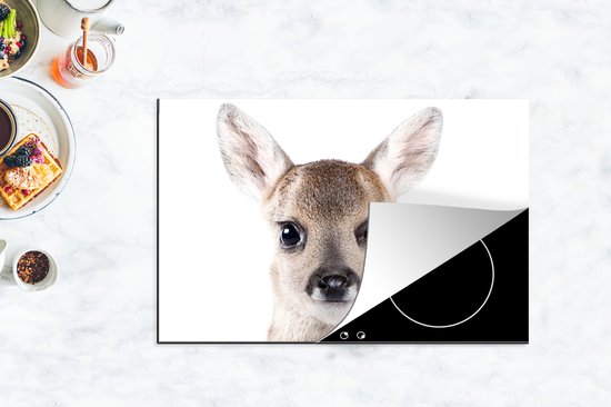 KitchenYeah® Inductie beschermer 81.2x52 cm - Hert - Dieren - Bruin - Natuur - Kookplaataccessoires - Afdekplaat voor kookplaat - Inductiebeschermer - Inductiemat - Inductieplaat mat