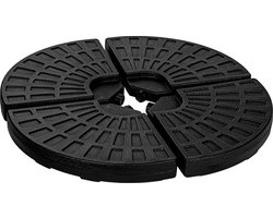 Parasoltegels - Parasolvoet vulbaar - Parasoltegels voor kruisvoet - Parasolhouder - 4-delig - Vulbaar - Rond - 6,2 kg - Polyethyleen - Antraciet - 48 x 48 x 8 cm