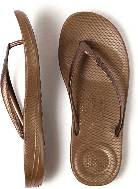 FitFlop - IQushion Ergonomic - Teenslippers Dames - Brons - Maat 39