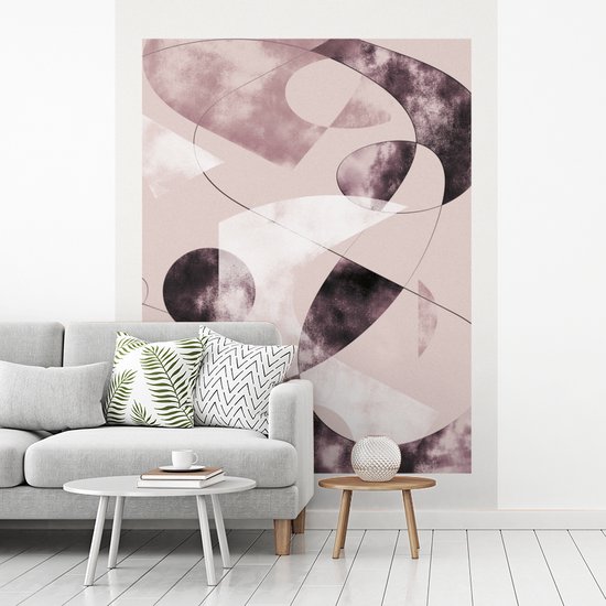 Behang - Fotobehang Vormen - Pastel - Abstract - Zwart - Breedte 190 cm x  hoogte 260... | bol.com