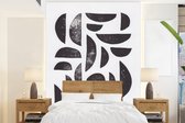 Behang - Fotobehang Vormen - Abstract - Zwart - Wit - Breedte 205 cm x hoogte 280 cm - Behangpapier