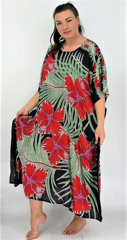 Kaftan strandjurk met knopen - Beige - Maat 40-64