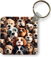 Sleutelhanger - Uitdeelcadeautjes - Hond - Patronen - Dieren - Bruin - Meisje - Jongen - Plastic