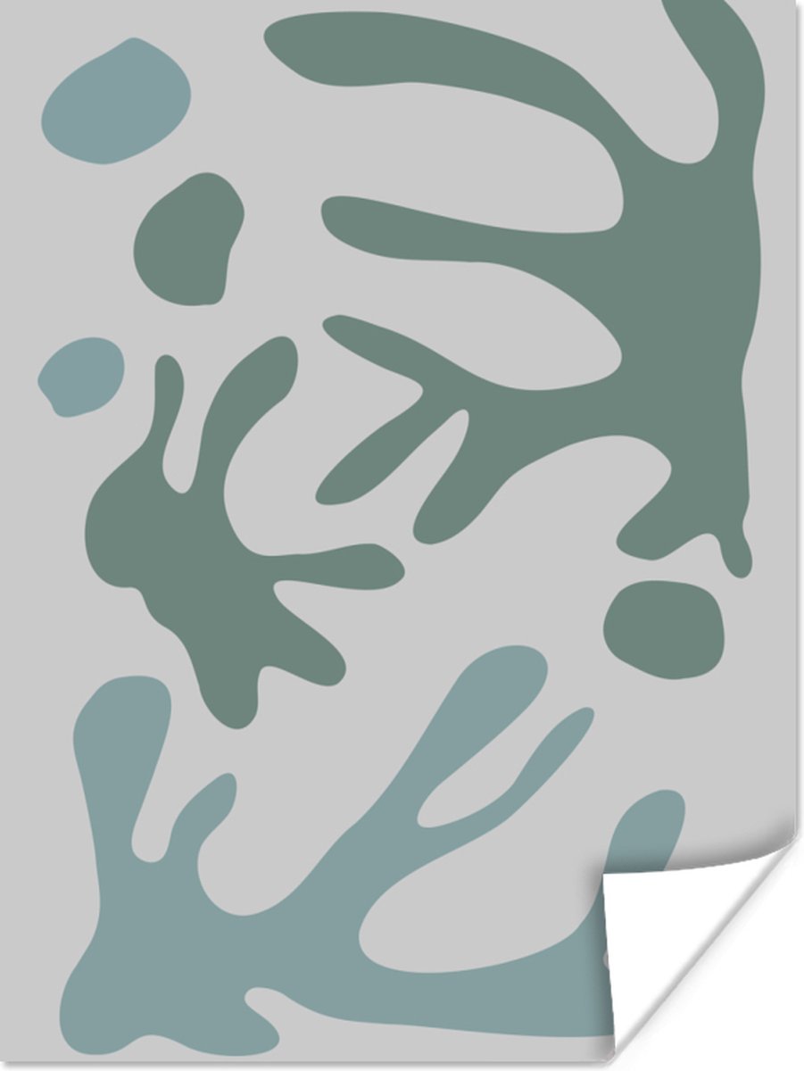 Poster Vormen - Abstract - Groen - 60x80 cm
