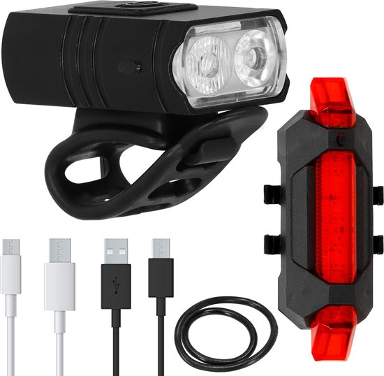 Fietslamp - Fietslicht - Fietsverlichting - Achterlicht fiets - LED - USB - 1000 lumen - Zwart — afbeelding 2