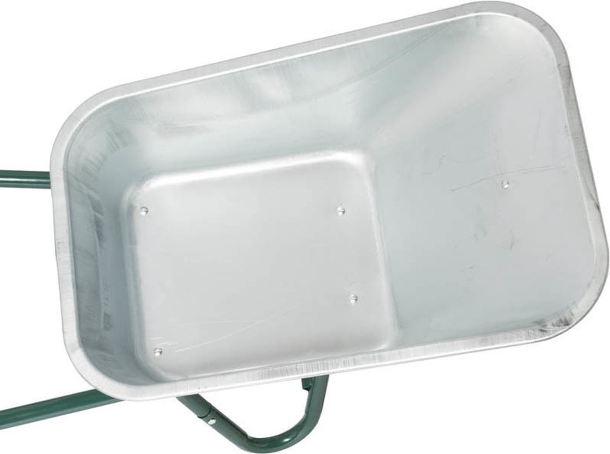 Brouette Garmix 100 Litres 250 Kg - Bac Galvanisé Et Pneus Anti-crevaison - Pour Jardin Et Chantier