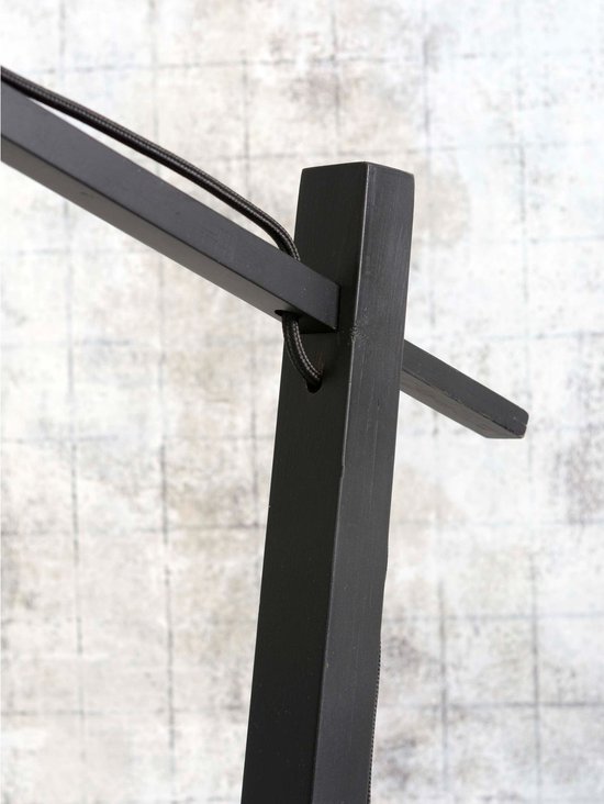 GOOD&MOJO Lampadaire Bhutan - Bamboe Zwart/ Naturel - 55x31x150cm - - Lampadaire Salon - Chambre