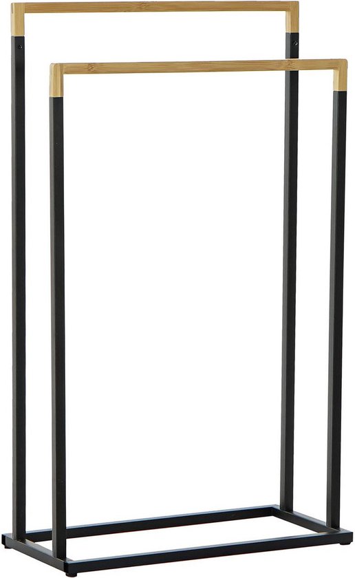 Sayayo 60CM Zwarte Handdoekrails Wandmontage Badkamer Handdoekhouder 2 600 B