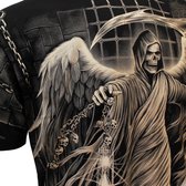 Rock Eagle Biker Emprisonné Angel Of Death T-Shirt Zwart / Grijs - Sous Licence Officielle