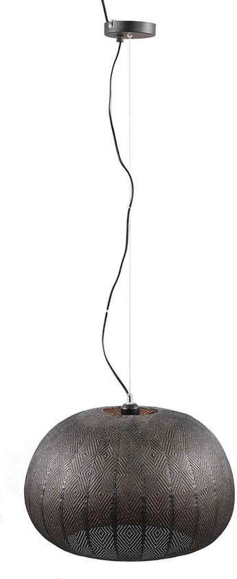 PTMD Kailey Ronde Hanglamp - H36,5 x Ø51 cm - Ijzer - Zwart