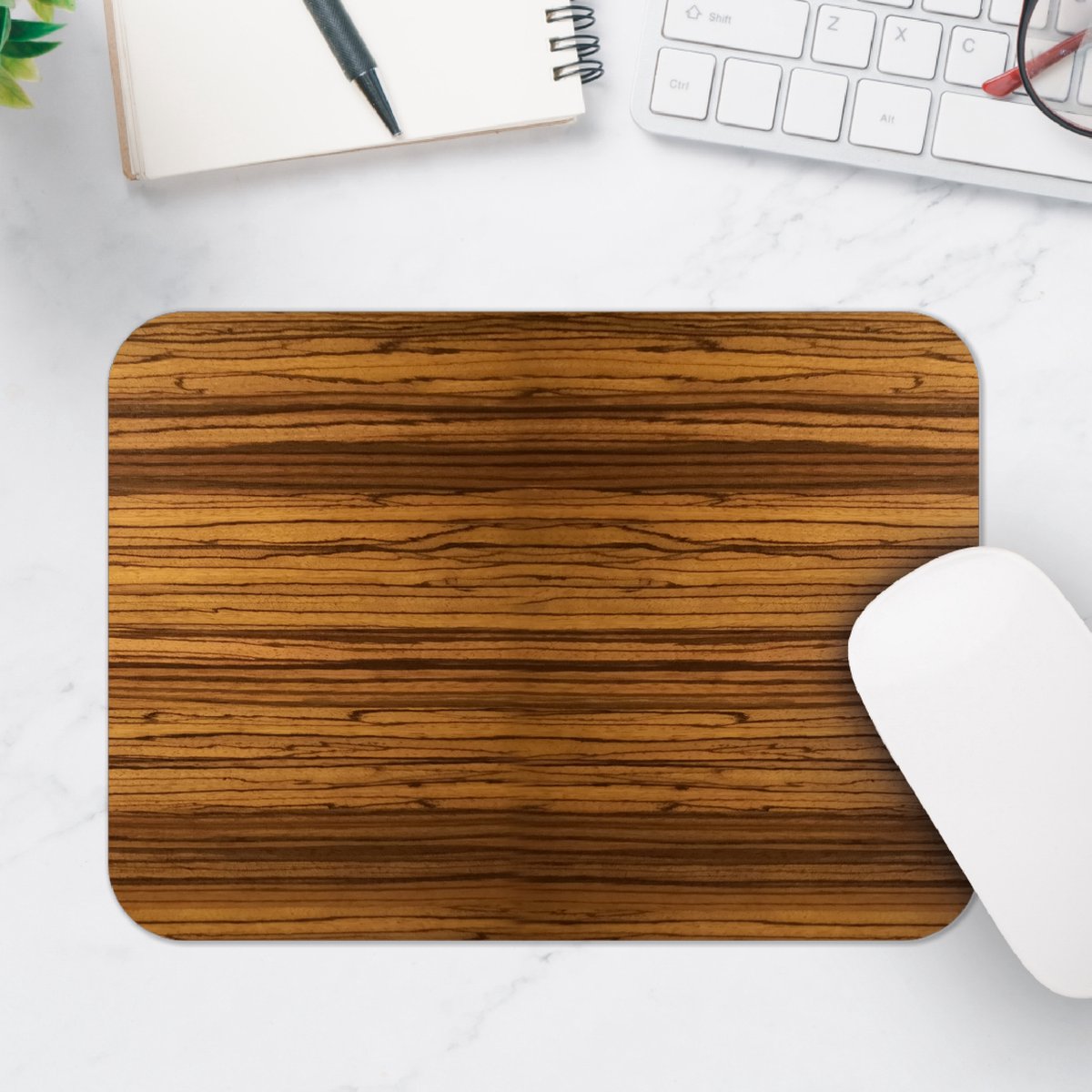 Muismat - Houten Wand met Textuur - 25x18 cm - 2 mm Dik - Muismat van Vinyl
