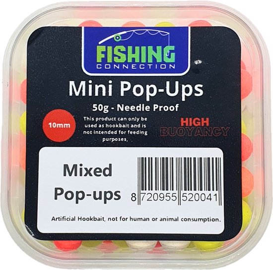 Mini Fluo Pop-Ups 'Mixed' 10mm - 50g - Method Feeder Aas/voer - Mini boilies/popups van Merkloos — afbeelding 4